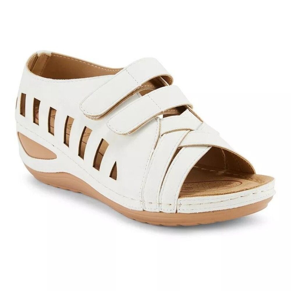 Coastal Resort Henry Ferrera White Platform Fisherman‎ Sandals NIB Women's 7